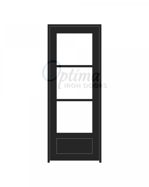 Standard Profile 3 Lite Single Iron Door - OID-3080-3LT1P