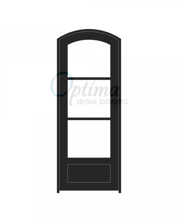 Standard Profile Arch Top 3 Lite Single Iron Door - OID-3080-3LT1PAT