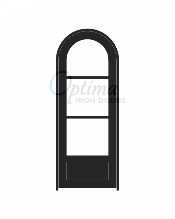 Standard Profile Radius Top 3 Lite Single Iron Door - OID-3080-3LT1PRT