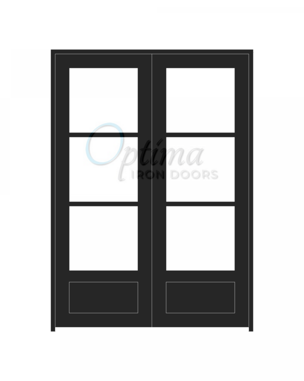 Standard Profile 3 Lite Double Iron Door - OID-6080-3LT1P