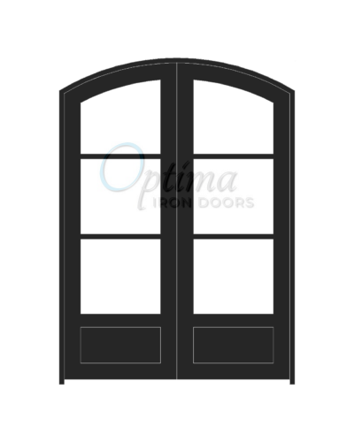 Standard Profile Arch Top 3 Lite Double Iron Door - OID-6080-3LT1PAT