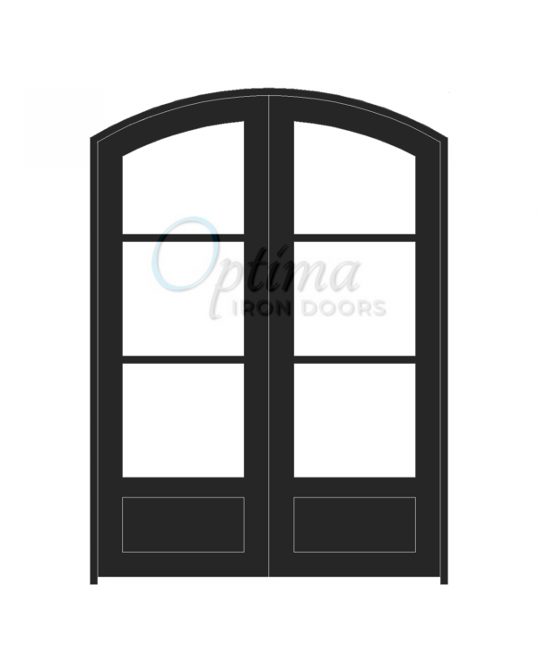 Standard Profile Arch Top 3 Lite Double Iron Door - OID-6080-3LT1PAT