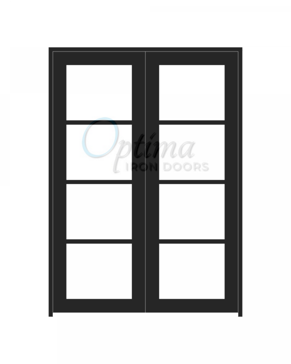 Standard Profile Square Top 4 Lite Double Iron Door - OID-6080-4LT