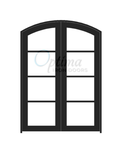 Standard Profile Arch Top 4 Lite Double Iron Door - OID-6080-4LTAT