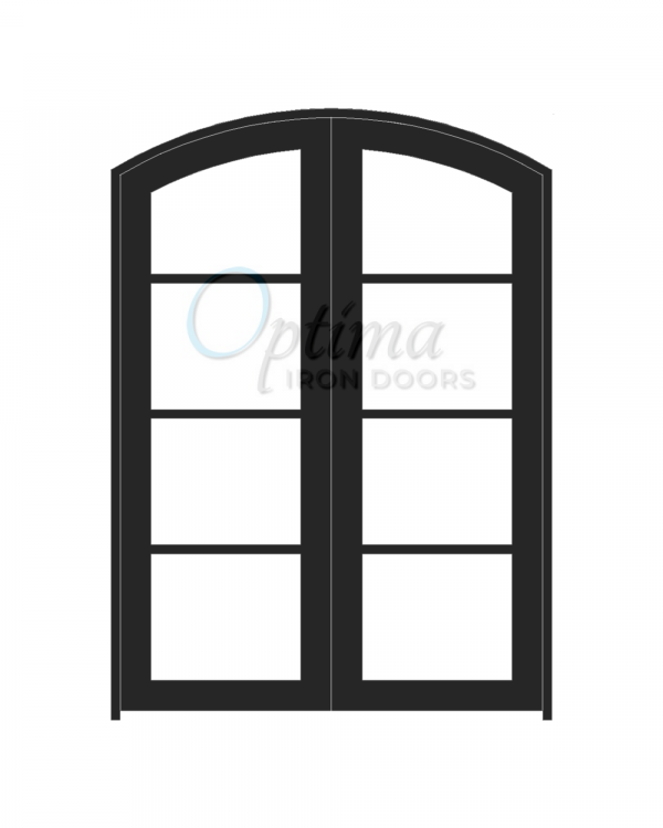 Standard Profile Arch Top 4 Lite Double Iron Door - OID-6080-4LTAT
