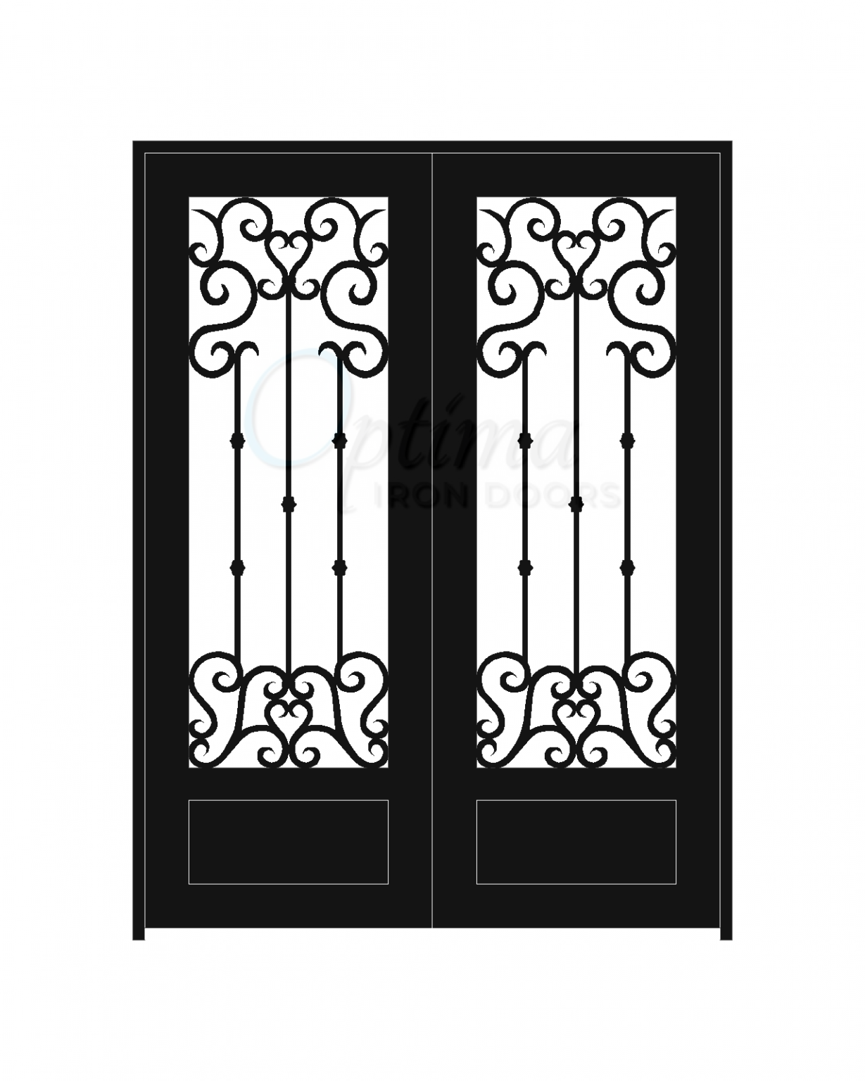 Square Top Double Optima Iron Doors Houston TX Wrought Iron Front